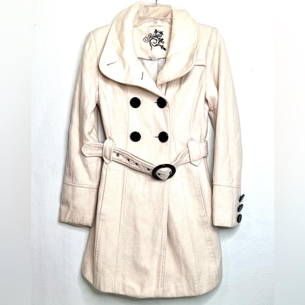 Wool Blend Women’s Sz. Small Beautiful Cream Double-Breasted Coat